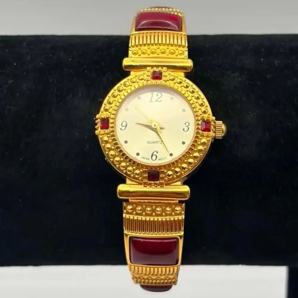 Vintage Gold & Red Watch